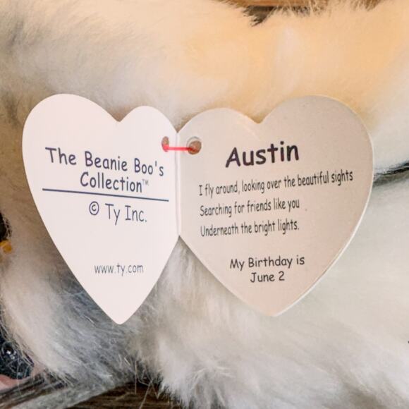 Pair of 2021 Owl Beanie Boos Collection, Owlette & Austin, New with Tags, 6” - Picture 5 of 11